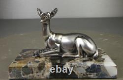 1920s/1930s Georges Lavroff Art Deco Bronze Doe Sculpture