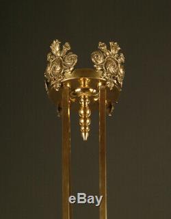 1920s Art Deco Chandelier Bronze, Brass And Glass / Chandelier Art Deco