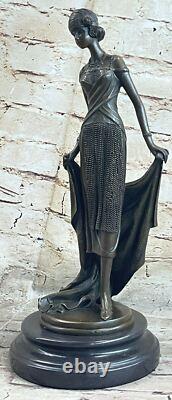 1920s Art Deco Charleston Dancer Bronze Statuette Sculpture Nr