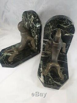 1925 Bronze Bookends Signed Maurice Frécourt / Bookend 1925