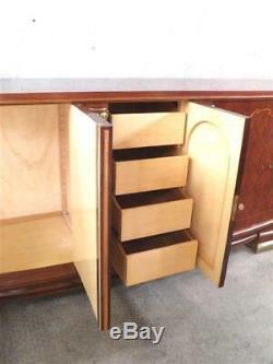 1930-1940 J. Leleu Grand Buffet Sideboard In Rosewood And Bronze Art Deco