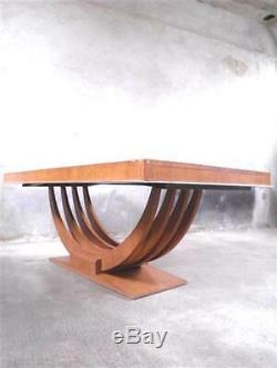 1930 France Dining Table In Rosewood And Bronze Nickeled Art Deco