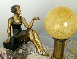 1930 Limousin Art Deco Nightlight Lamp