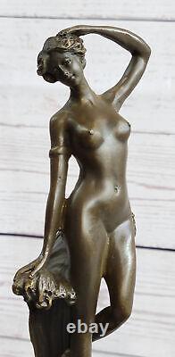 1930s Art Deco Bronze Metal Statue Chair Dancer Cast Iron Female Figurine Sale