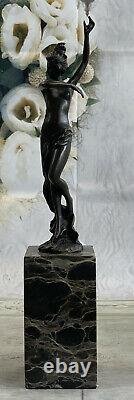 1930s Art Deco Bronze Metal Statue Chair Dancer Original Milo Figure Woman