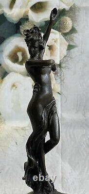 1930s Art Deco Bronze Metal Statue Chair Dancer Original Milo Figure Woman