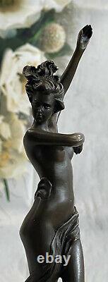 1930s Art Deco Bronze Metal Statue Chair Dancer Original Milo Figure Woman