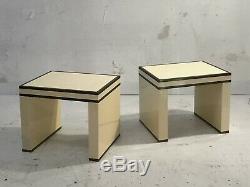 1970 Jansen Night Tables Art Deco Modernistic Shabby-chic Jc Dupré-lafon Mahey Pergay