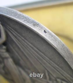 2 ART DECO MEDALS SILVER + BRONZE in box by DAMMANN electricity