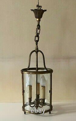 3 Lights Bronze Lantern, Louis XVI Style, Entrance Chandelier