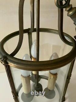 3 Lights Bronze Lantern, Louis XVI Style, Entrance Chandelier