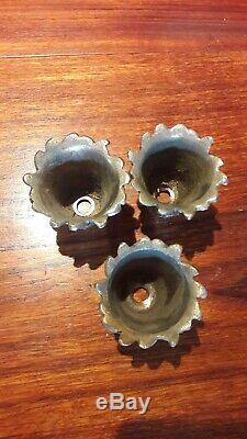 3 Modernist Art Deco Socket Holders, Silvered Bronze, 1930 Candlestick