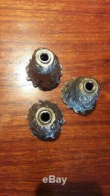 3 Modernist Art Deco Socket Holders, Silvered Bronze, 1930 Candlestick