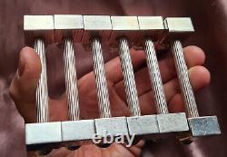 6 Art Deco silver-plated bronze knife holders by Master Silversmith Maurice Gouaille