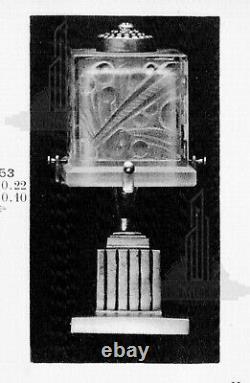 A. Boyreau Art Deco Glass Lamp Pressed And Bronze Nickelé 1930