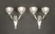 A. Fichet/hanots Pair Of Art Deco Wall Sconces In Bronze And Molded Pressed Glass