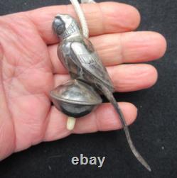 ANTIQUE BEDROOM LAMP ELECTRIC SWITCH BRONZE SILVERED ART DECO PARROT