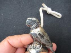 ANTIQUE BEDROOM LAMP ELECTRIC SWITCH BRONZE SILVERED ART DECO PARROT