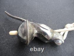 ANTIQUE BEDROOM LAMP ELECTRIC SWITCH BRONZE SILVERED ART DECO PARROT