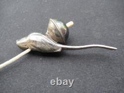 ANTIQUE BEDROOM LAMP ELECTRIC SWITCH BRONZE SILVERED ART DECO PARROT