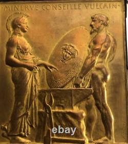 ART DECO BRONZE PLAQUE MEDAL ROTY DIMENSIONS 105 X 145 mm