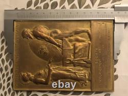 ART DECO BRONZE PLAQUE MEDAL ROTY DIMENSIONS 105 X 145 mm