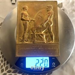 ART DECO BRONZE PLAQUE MEDAL ROTY DIMENSIONS 105 X 145 mm