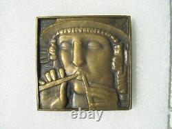 ART DECO FLUTE PLAYER MEDAL by MARCEL RENARD