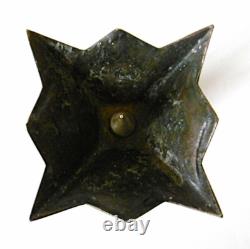 ART DECO MODERNIST CANDLESTICK, CHISELED BRONZE and BRASS, H=33.5 cm, circa 1930