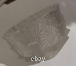 ART DECO SILVERED BRONZE CHANDELIER J. ROBERT GLASSWORK 1930