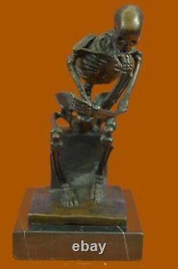 Abstract Modern Art Mini Skeleton By Milo Bronze Sculpture Marble Statue Deco