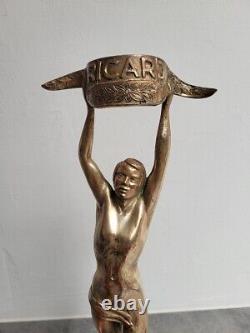 Advertising Statue Ricard Art Deco in Bronze