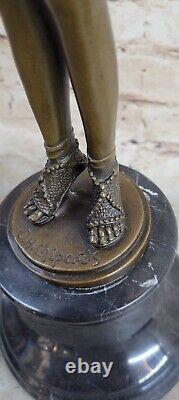 After Chiparus Art Deco Sexy Dancer Beautiful Vintage 19 Bronze Sculpture Nice