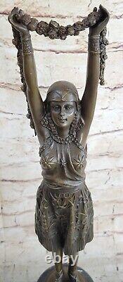 After Chiparus Art Deco Sexy Dancer Beautiful Vintage 19 Bronze Sculpture Nice