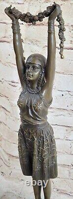 After Chiparus Art Deco Sexy Dancer Beautiful Vintage 19 Bronze Sculpture Nice