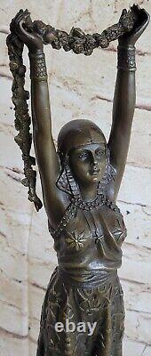 After Chiparus Art Deco Sexy Dancer Beautiful Vintage 19 Bronze Sculpture Nice