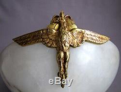 Alabaster Eagle Bronze Lamp