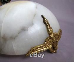 Alabaster Eagle Bronze Lamp