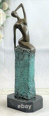 Aldo Vitaleh Abstract Modern Art Bronze Sculpture Marble Chair Statue Home Deco