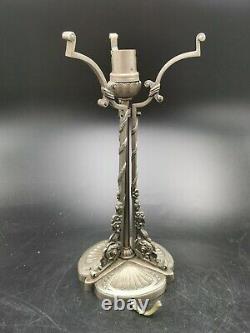 Ancien Pied Lamp Art Deco In Argent Bronze Nickele For Obus Dlg Muller