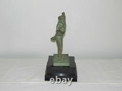 Ancienne Sculpture Art Deco Bronze The Tir Signed Édouard Fraisse 1880-1956
