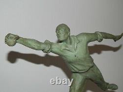 Ancienne Sculpture Art Deco Bronze The Tir Signed Édouard Fraisse 1880-1956