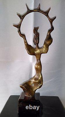 Ancienne Sculpture Art Deco In Bronze Dance Signature To Be Identified