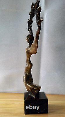 Ancienne Sculpture Art Deco In Bronze Dance Signature To Be Identified