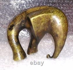 Ancienne Sculpture Art Deco In Bronze Elephant Stylized Tripode