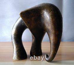 Ancienne Sculpture Art Deco In Bronze Elephant Stylized Tripode