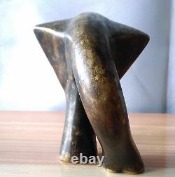 Ancienne Sculpture Art Deco In Bronze Elephant Stylized Tripode