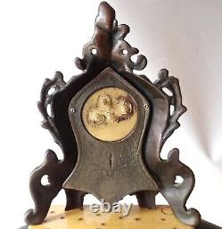 Ancient Brass Fireplace Clock: HITLER & STALIN.