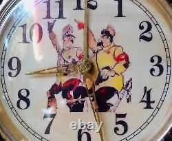 Ancient Brass Fireplace Clock: HITLER & STALIN.