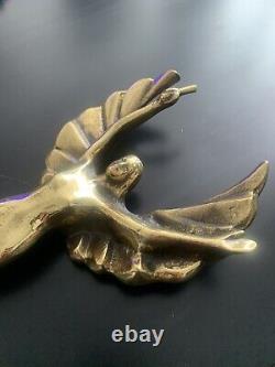 Ancient Bronze Sculpture Victory Goddess Woman Angel Wings Gold Art Deco 1920 1930